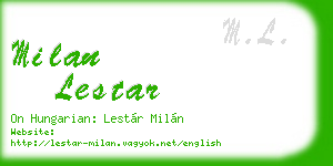 milan lestar business card